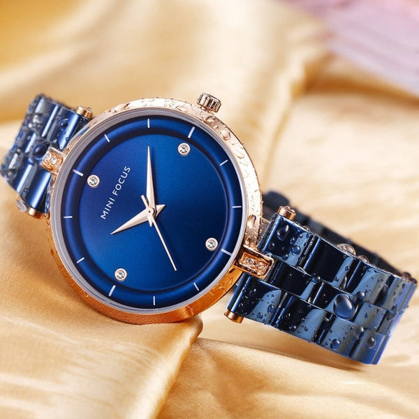 Clamanta Beauty Bleu Montre de couple bleu