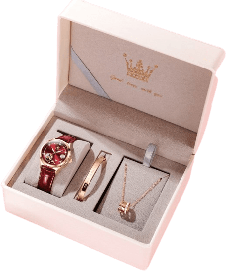 Clamanta Beauty Bordeaux Bracelet- montre mécanique en cuir style tendance pour femmes