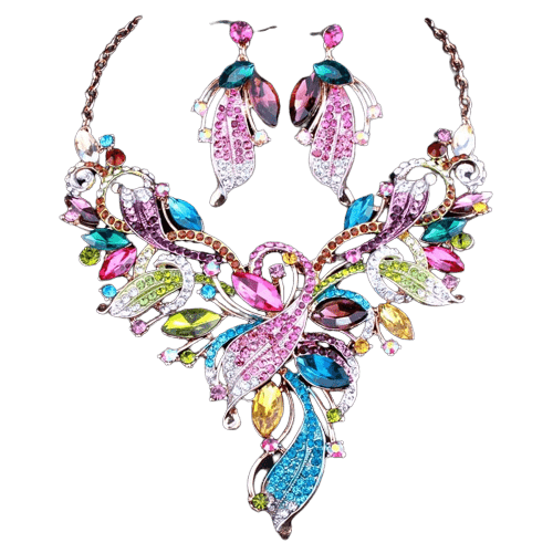 Clamanta Beauty Boucles d'oreilles et collier en cristal pour femme