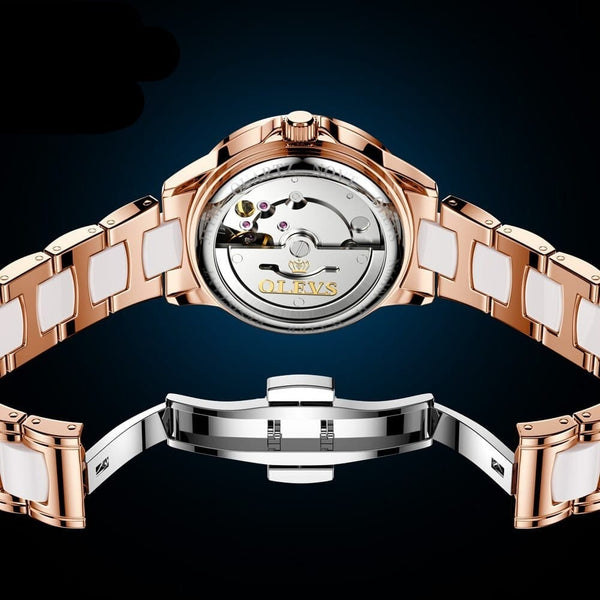 Clamanta Beauty Coffret montre mécaniques élégant  bracelet en céramique