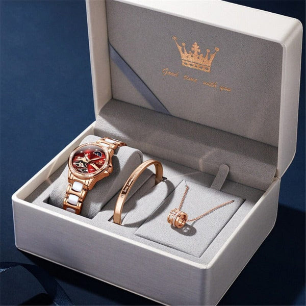 Clamanta Beauty Coffret montre mécaniques élégant  bracelet en céramique