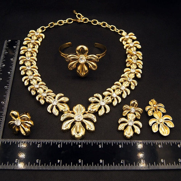 Clamanta Beauty Collier de mariage en plaqué or italien pour femmes