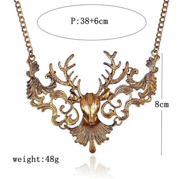 Clamanta Beauty Collier pendentif en forme de cerf Vintage