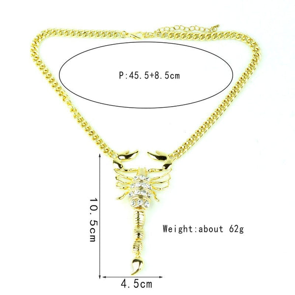 Clamanta Beauty Collier ras du cou en forme de scorpion en strass