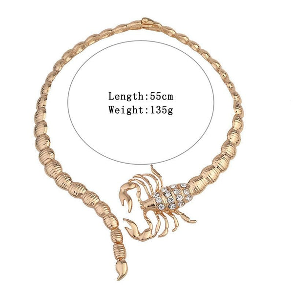 Clamanta Beauty Collier ras du cou en forme de scorpion en strass