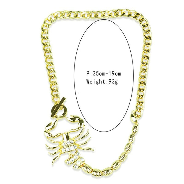 Clamanta Beauty Collier ras du cou en forme de scorpion en strass