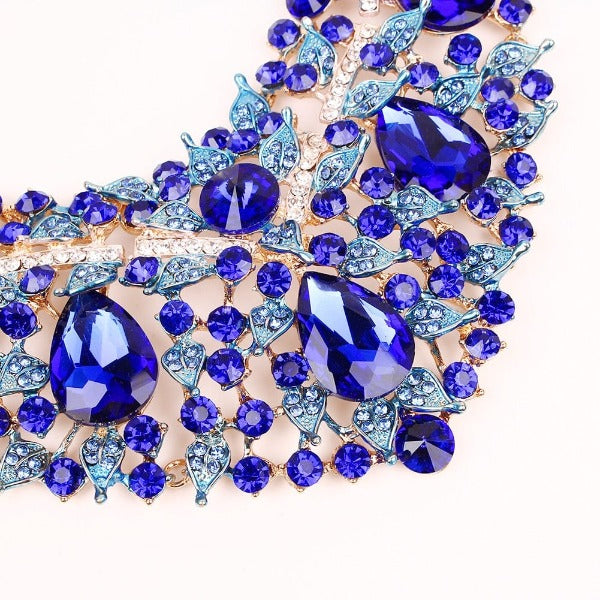 Clamanta Beauty Ensemble de boucles d'oreilles et collier en forme de feuilles