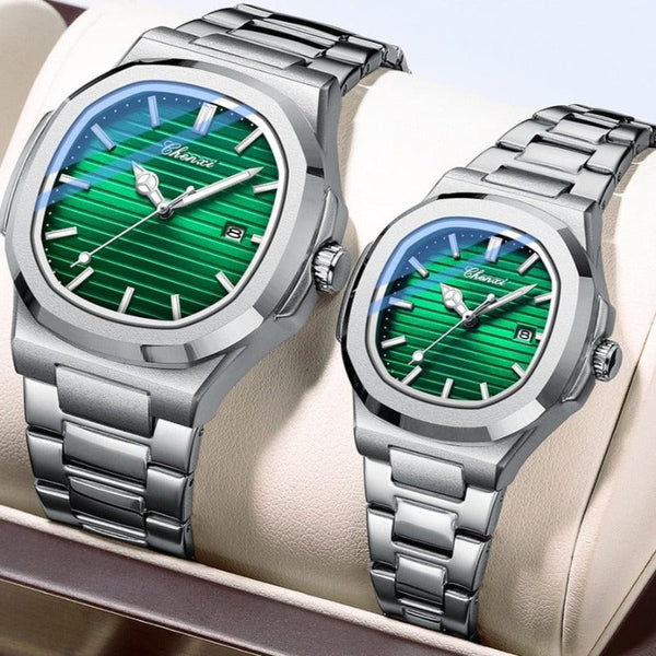 Clamanta Beauty Ensemble de Montres de Couple en Quartz de Luxe pour Hommes et Femmes