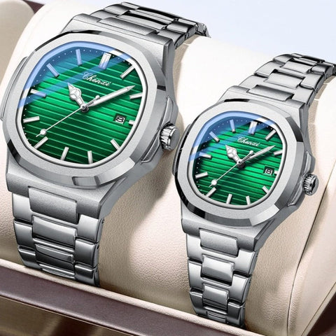 Clamanta Beauty Ensemble de Montres de Couple en Quartz de Luxe pour Hommes et Femmes