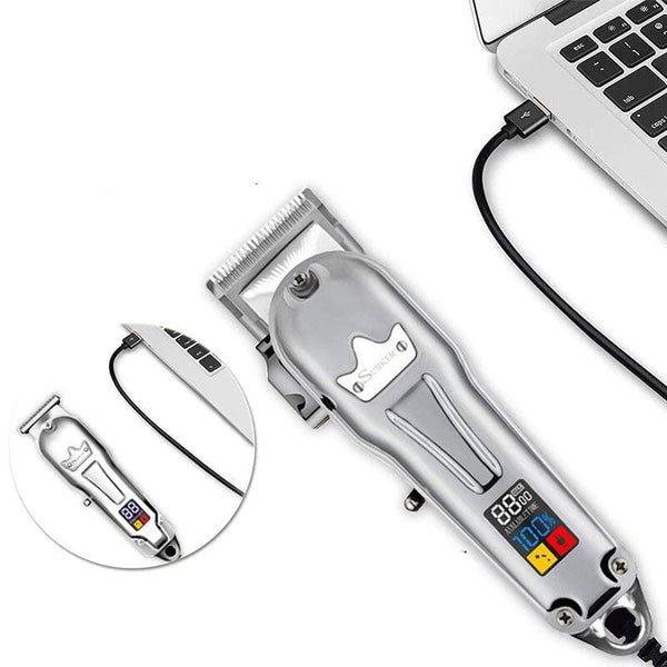 Clamanta Beauty Gris Deux Tondeuse à cheveux et barbe sans fil rechargeable