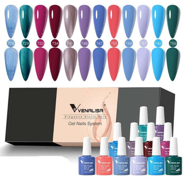 Clamanta Beauty Gris kit de vernis à ongles en Gel12pcs