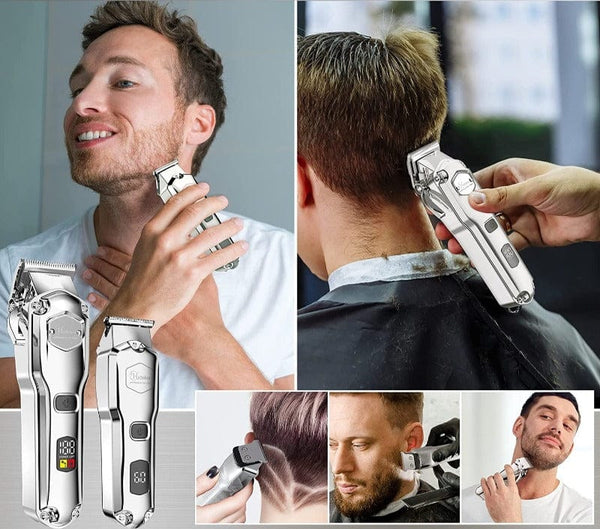 Clamanta Beauty Gris Tondeuse à cheveux réglable LCD pour hommes