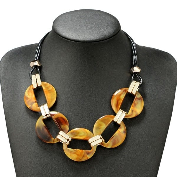 Clamanta Beauty Jaune Collier ras du cou pour femme