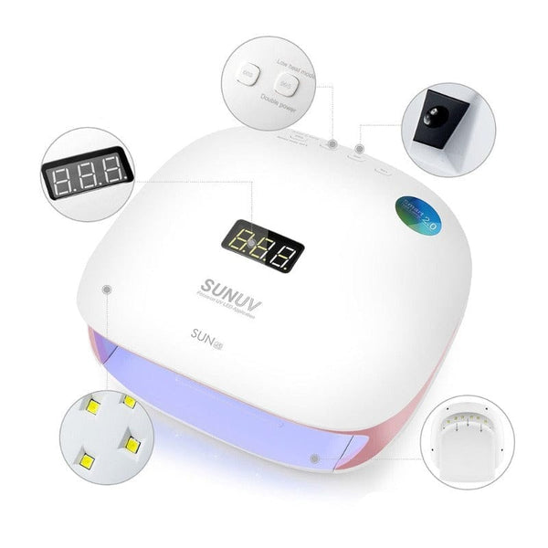 Clamanta Beauty Lampe à ongles LED UV,48W, séchage rapide