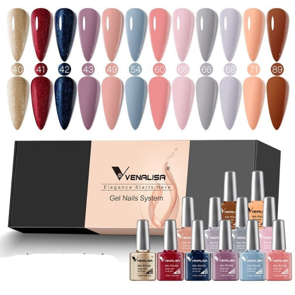 Clamanta Beauty Marron kit de vernis à ongles en Gel12pcs