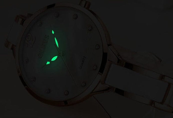 Clamanta Beauty Montre à Quartz élégante bracelet en céramique