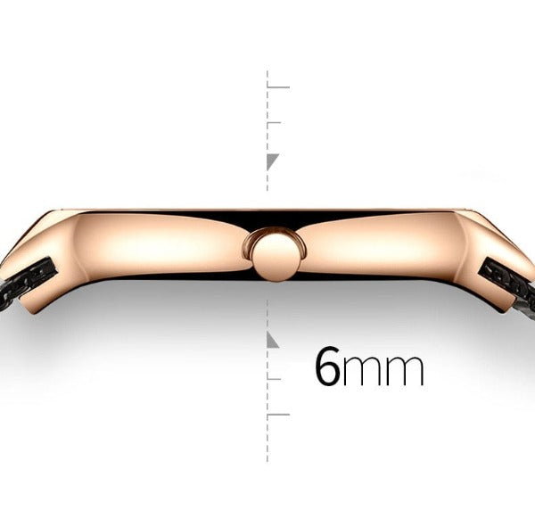 Clamanta Beauty Montre à Quartz Ultra mince maille en acier pour hommes et femmes