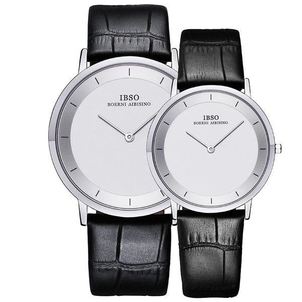 Clamanta Beauty Montre bracelet en cuir le Design Simple et chic pour couple