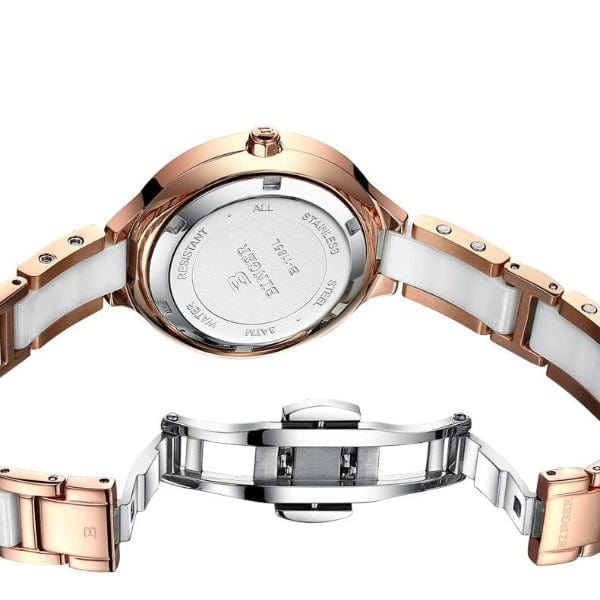 Clamanta Beauty Montre Bracelets en céramique bracelet saphir Montre étanche de luxe pour femme