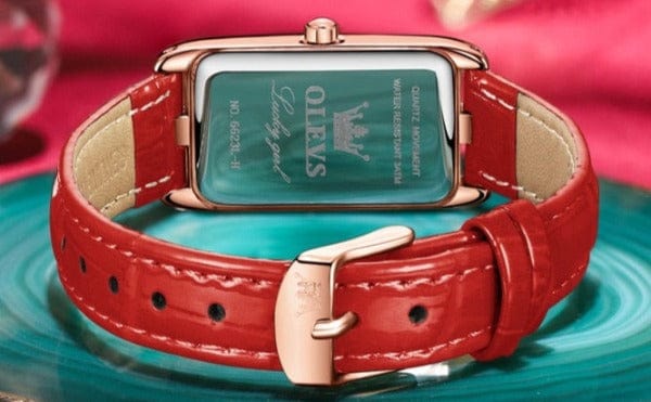 Clamanta Beauty Montre carré à Quartz Bracelet en cuir pour femmes