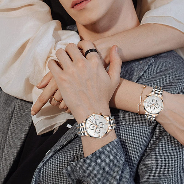 Clamanta Beauty Montre Chronographe simple et chic de Couple
