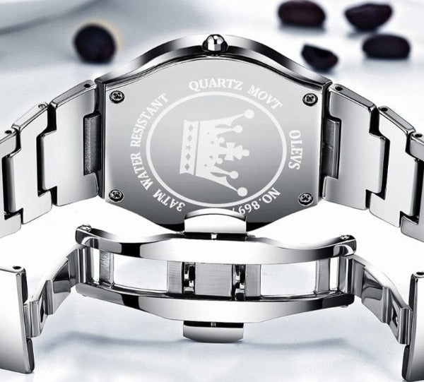 Clamanta Beauty Montre de Couple bracelet en acier au tungstène