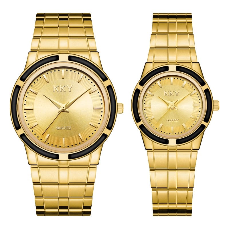 Clamanta Beauty Noir Montre à quartz simplement chic pour homme et femme