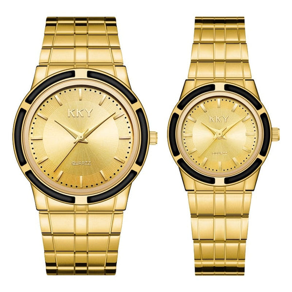 Clamanta Beauty Noir Montre à quartz simplement chic pour homme et femme