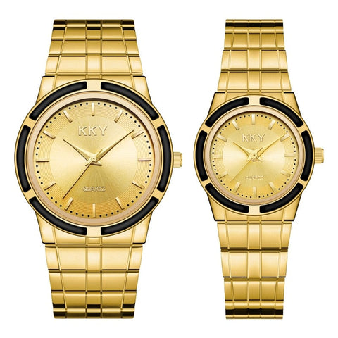 Clamanta Beauty Noir Montre à quartz simplement chic pour homme et femme