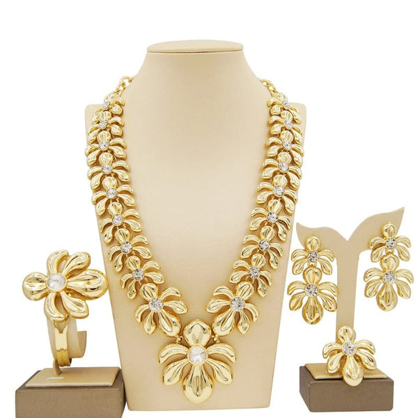 Clamanta Beauty Or Collier de mariage en plaqué or italien pour femmes