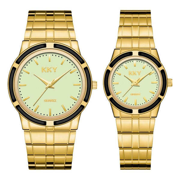 Clamanta Beauty Or Montre à quartz simplement chic pour homme et femme