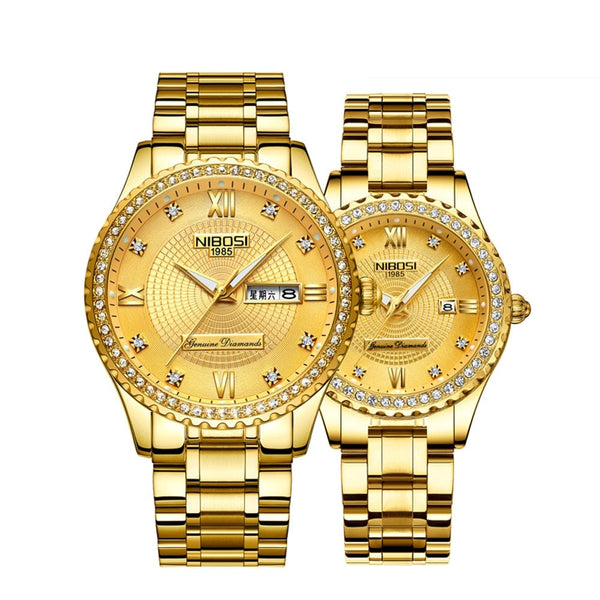 Clamanta Beauty Or Montre Chronographe simple et chic de Couple