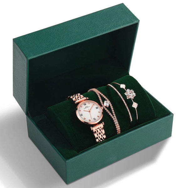 Clamanta Beauty Or/Rose Bracelet de montre élégante mode avec boîte cadeau