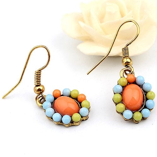 Clamanta Beauty Orange Boucles d'oreilles et collier pour femme