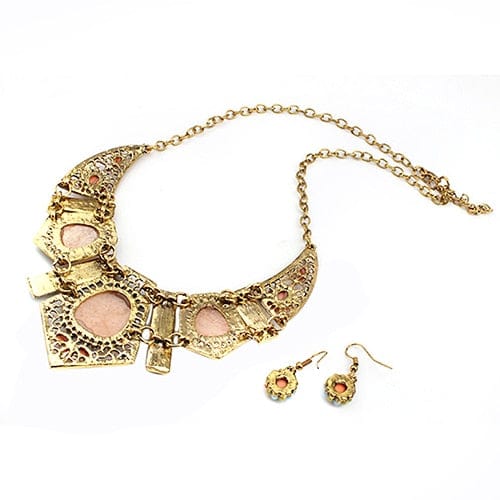 Clamanta Beauty Orange Boucles d'oreilles et collier pour femme