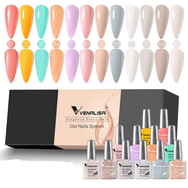 Clamanta Beauty Orange kit de vernis à ongles en Gel12pcs