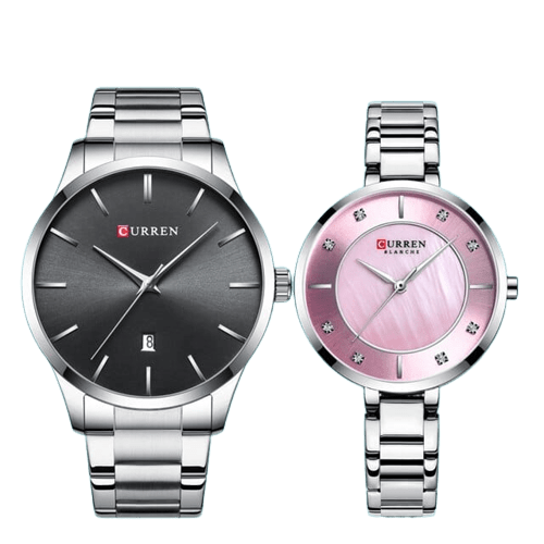 Clamanta Beauty Rose Ensemble montre doré pour homme et femme