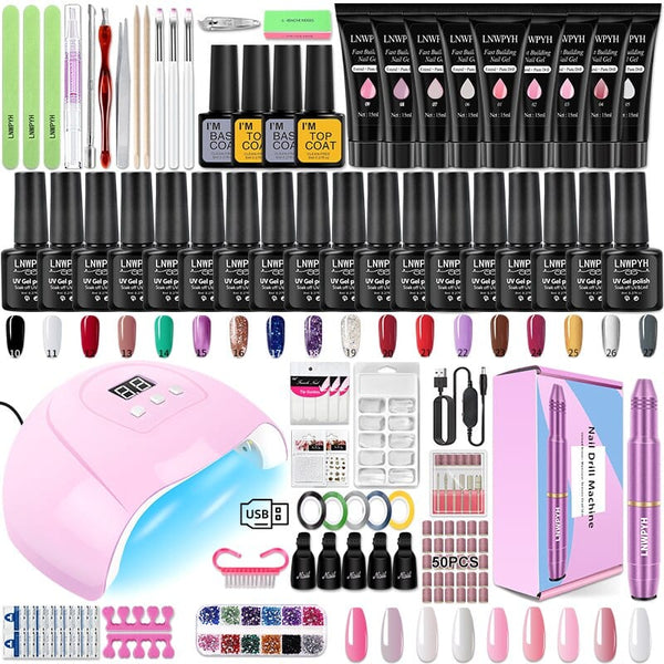 Clamanta Beauty Rose kit de pose d'ongles complet