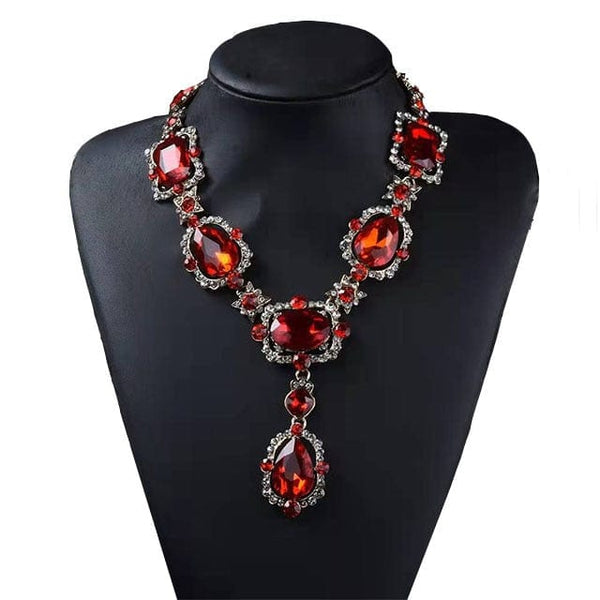Clamanta Beauty Rouge Collier en verre cristal autrichien pour femmes