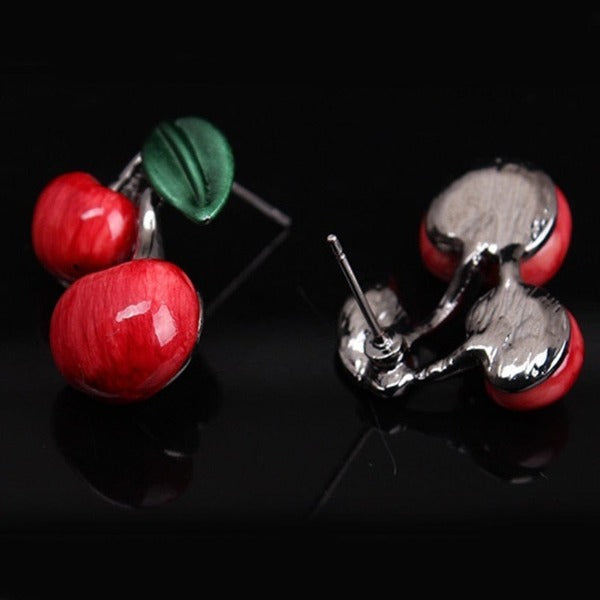 Clamanta Beauty Rouge Collier et boucles d'oreilles style de cerise rouge