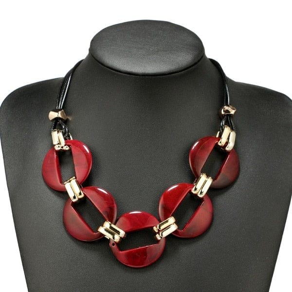 Clamanta Beauty Rouge Collier ras du cou pour femme
