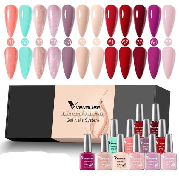 Clamanta Beauty Rouge kit de vernis à ongles en Gel12pcs