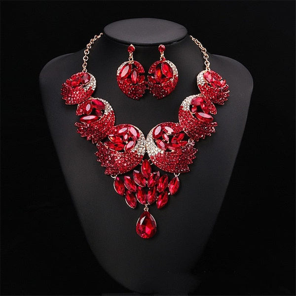 Clamanta Beauty Rouge Magnifique Parures de bijoux pour femmes