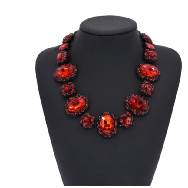 Clamanta Beauty Rouge Ras du cou en verre cristal autrichien pour femmes