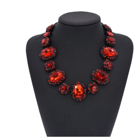 Clamanta Beauty Rouge Ras du cou en verre cristal autrichien pour femmes