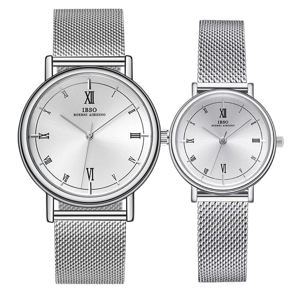 ClamantaBeauty Argenté Ensemble de montres à Quartz pour Homme -femme