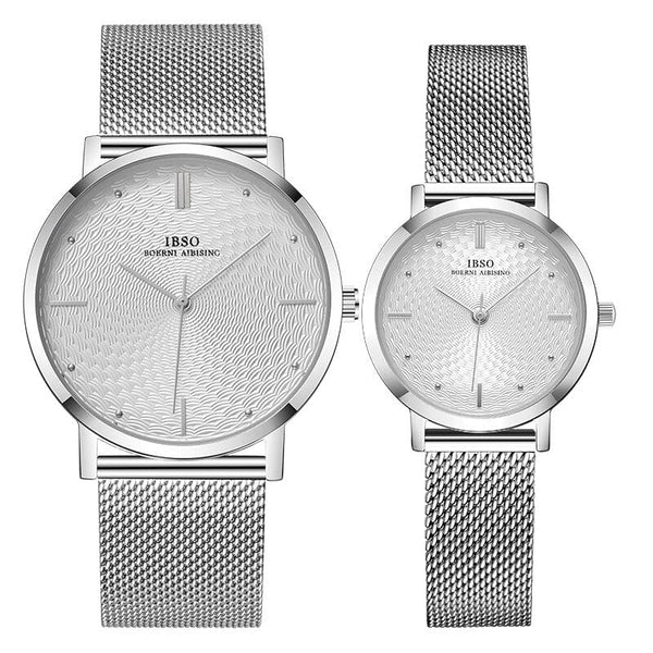 ClamantaBeauty Gris Ensemble de montres à Quartz pour Homme -femme