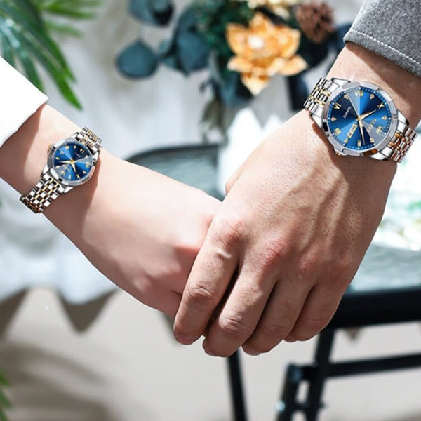 ClamantaBeauty Montre à Quartz en Acier Inoxydable imprimé : Le Cadeau Parfait pour les Amoureux