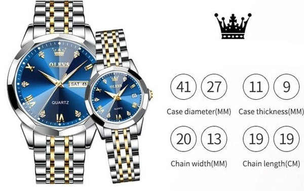 ClamantaBeauty Montre à Quartz en Acier Inoxydable imprimé : Le Cadeau Parfait pour les Amoureux