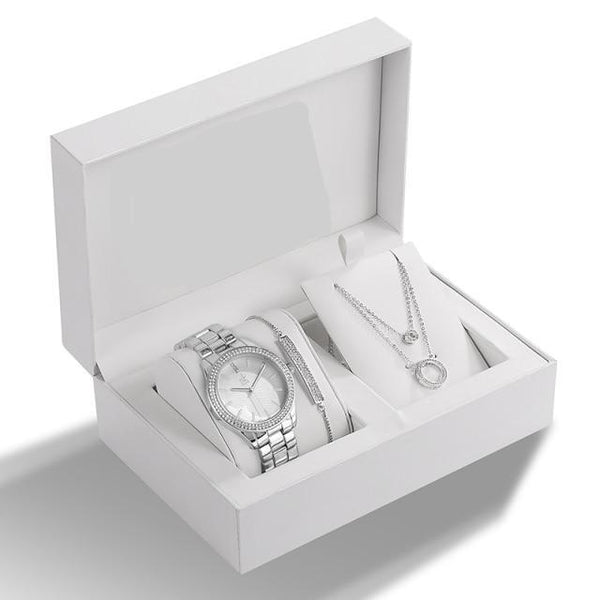 Clamanta Beauty  Argente Ensemble montres à Quartz, Bracelet collier pour femme